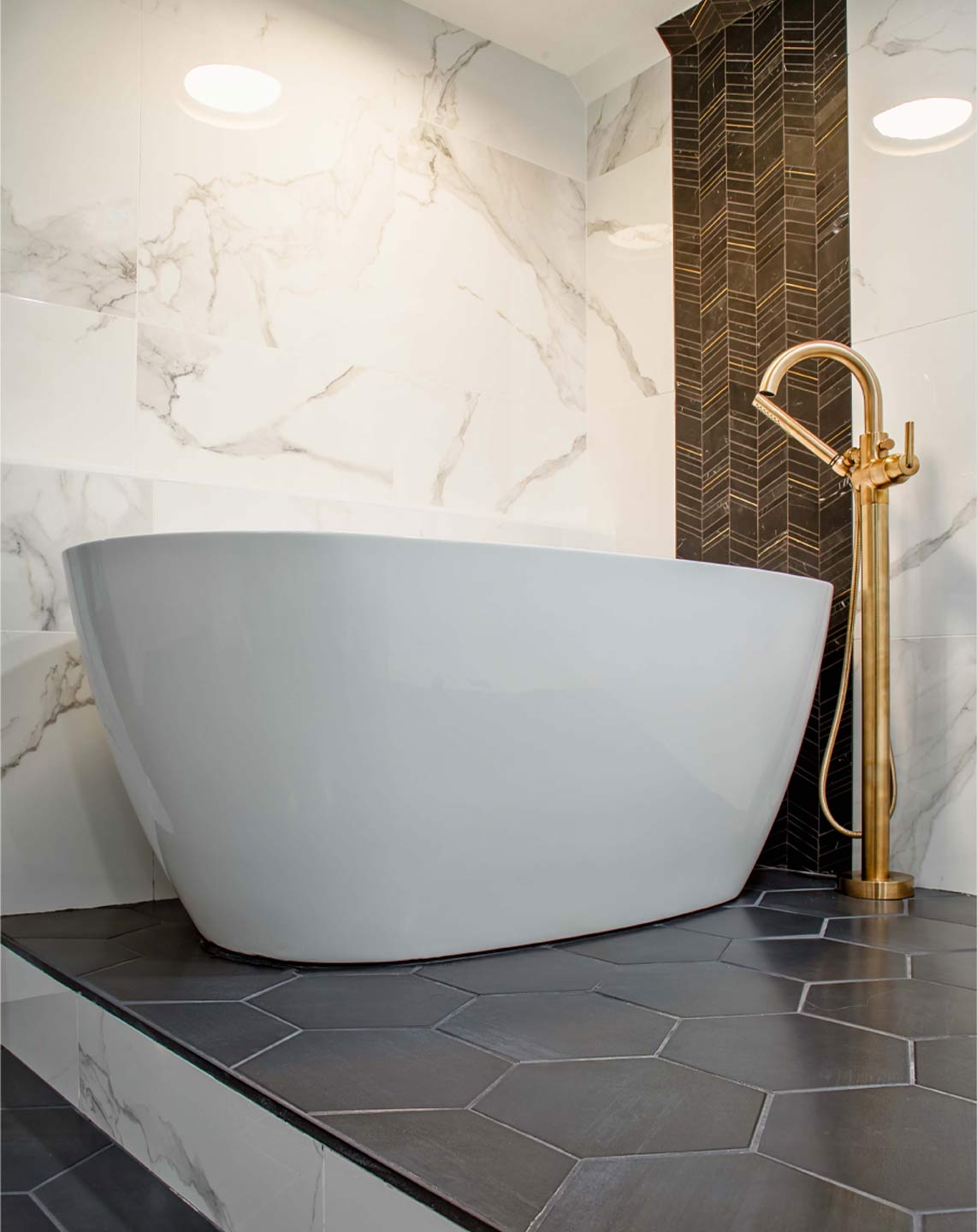 Installed tile flooring in home